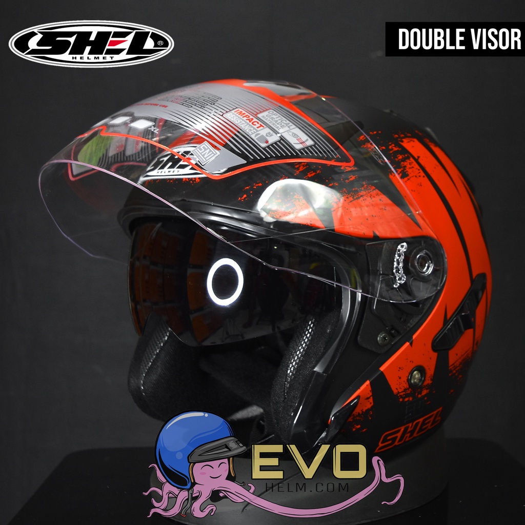 HELM HALF FACE SHEL ROVER SABER CARBON MOTIF LENGKAP ( ONGKIR 2KG SAJA )