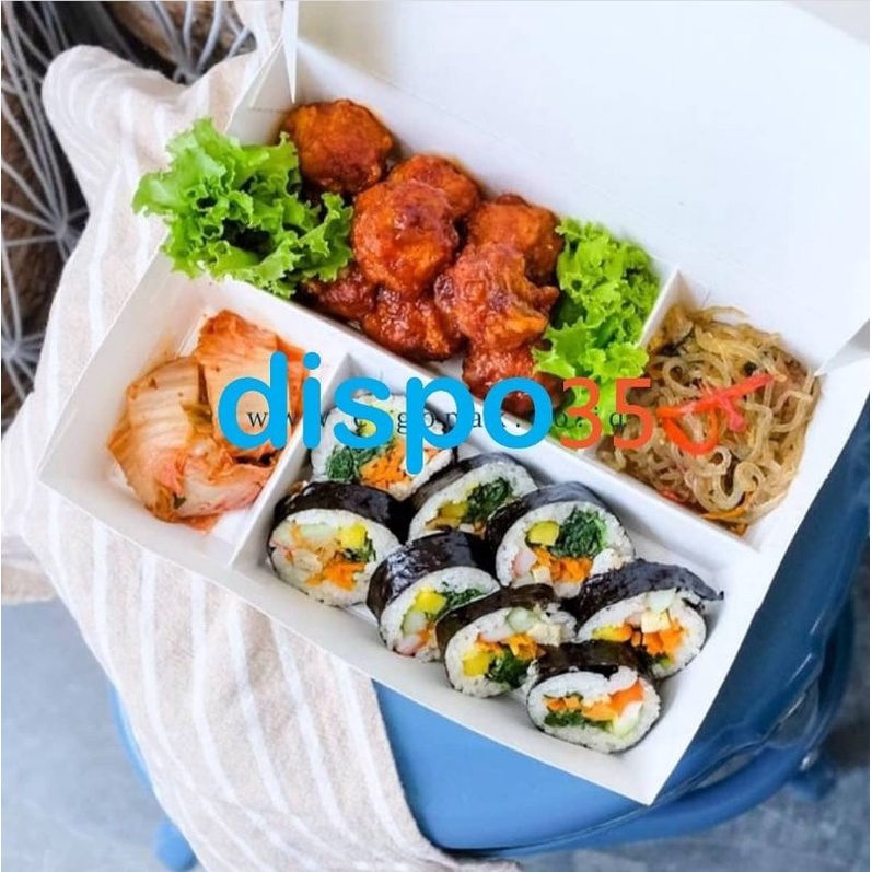 PAPER BOX SEKAT 4/ DUS NASI SEKAT 4/ Paper Lunch Box Sekat 4 / Kotak Nasi/Box Nasi Sekat 4
