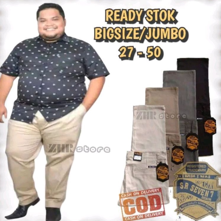 BigSize/Jumbo 39-50 Celana kain chinos pria SRseven/celana standar pria terlaris dimusim hujan