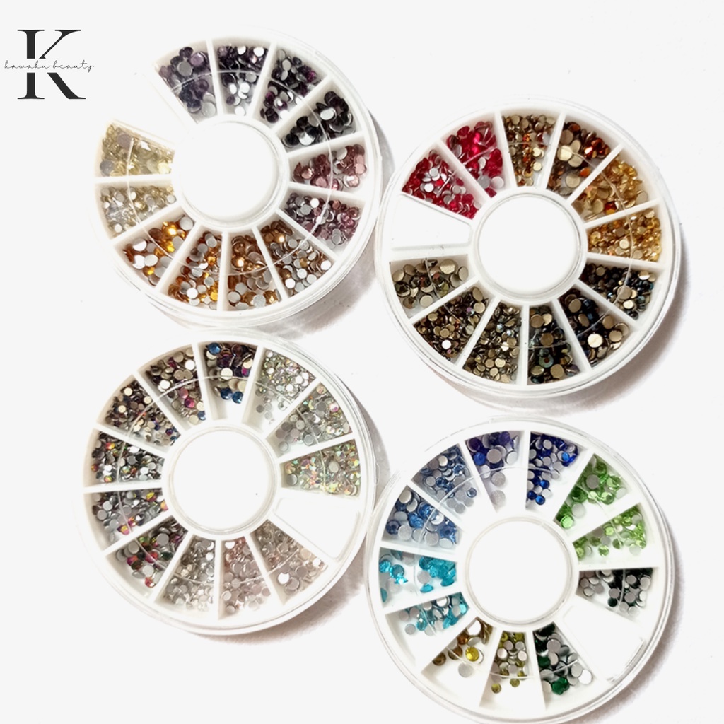 Rhinestones wheel color MIX Hiasan Dekorasi nails kuku nail art accesories DIY Craft acc