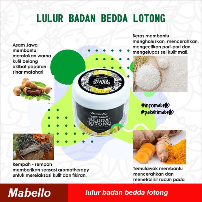 Mabello bedda lotong lulur pemutih badan lulur hitam bedah lotong lulur pemutih badan BPOM mabelo beda lotong