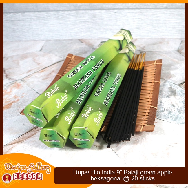 Dupa Hio Wangi Green Apple Balaji heksagonal 9&quot; @20 sticks