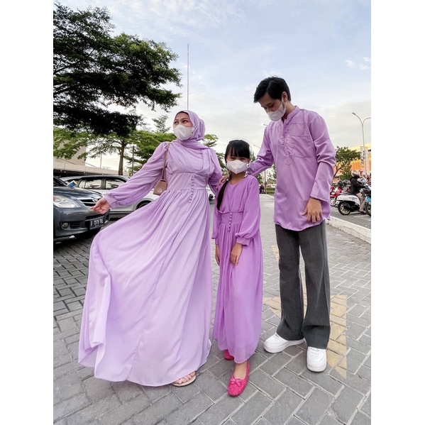 Vanesha Margaretta - Couple 624#Gamis+Kemeja / set keluarga /Fashion Couple/Couple Lebaran family