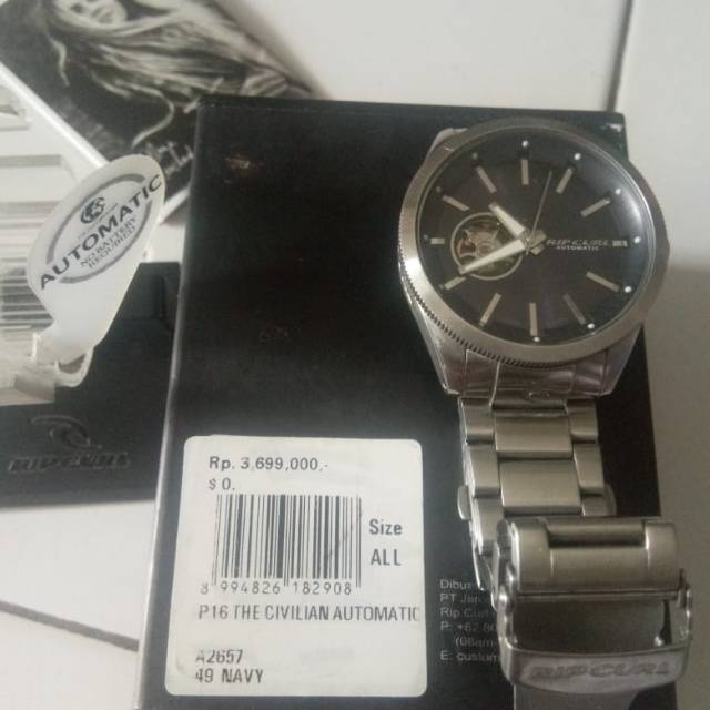 JAM TANGAN RIPCURL AUTOMATIC NAVY CIVILIAN ORIGINAL