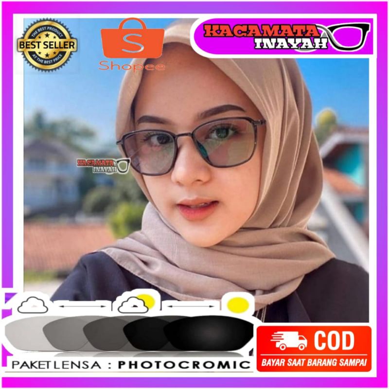 KACAMATA MINUS ANTI RADIASI + LENSA PHOTOCROMIC | KACAMATA WANITA OVAL 2189| KACAMATA ANTI RADIASI