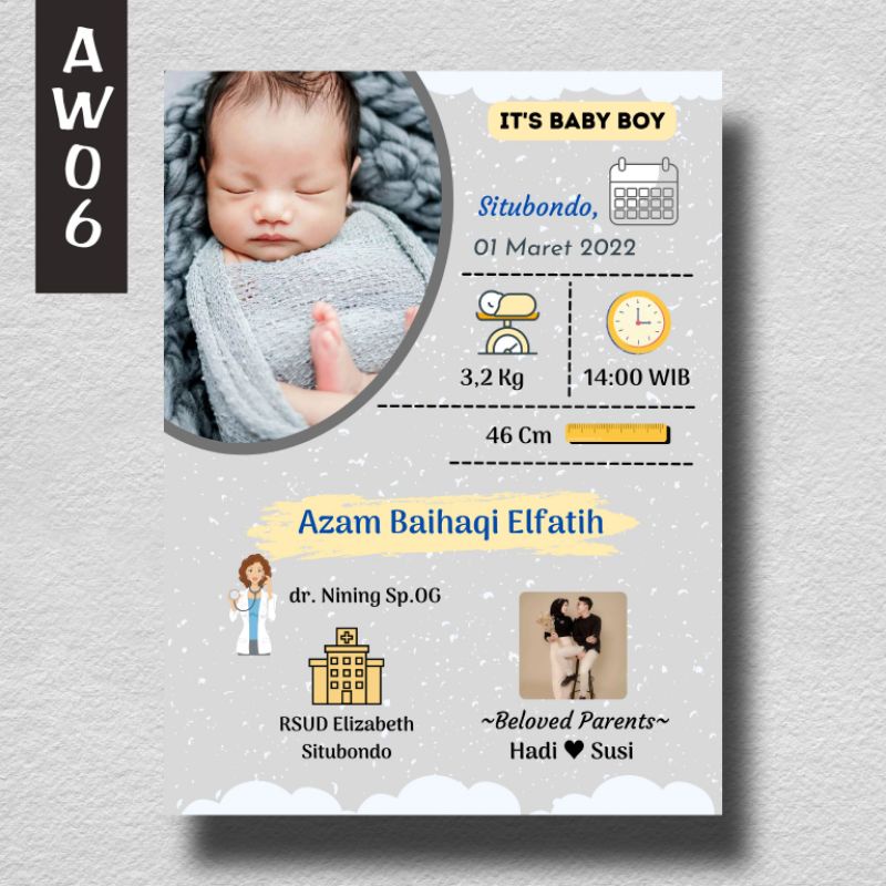 [Soft File] Desain biodata bayi , Kado ulangtahun, dekorasi rumah-5