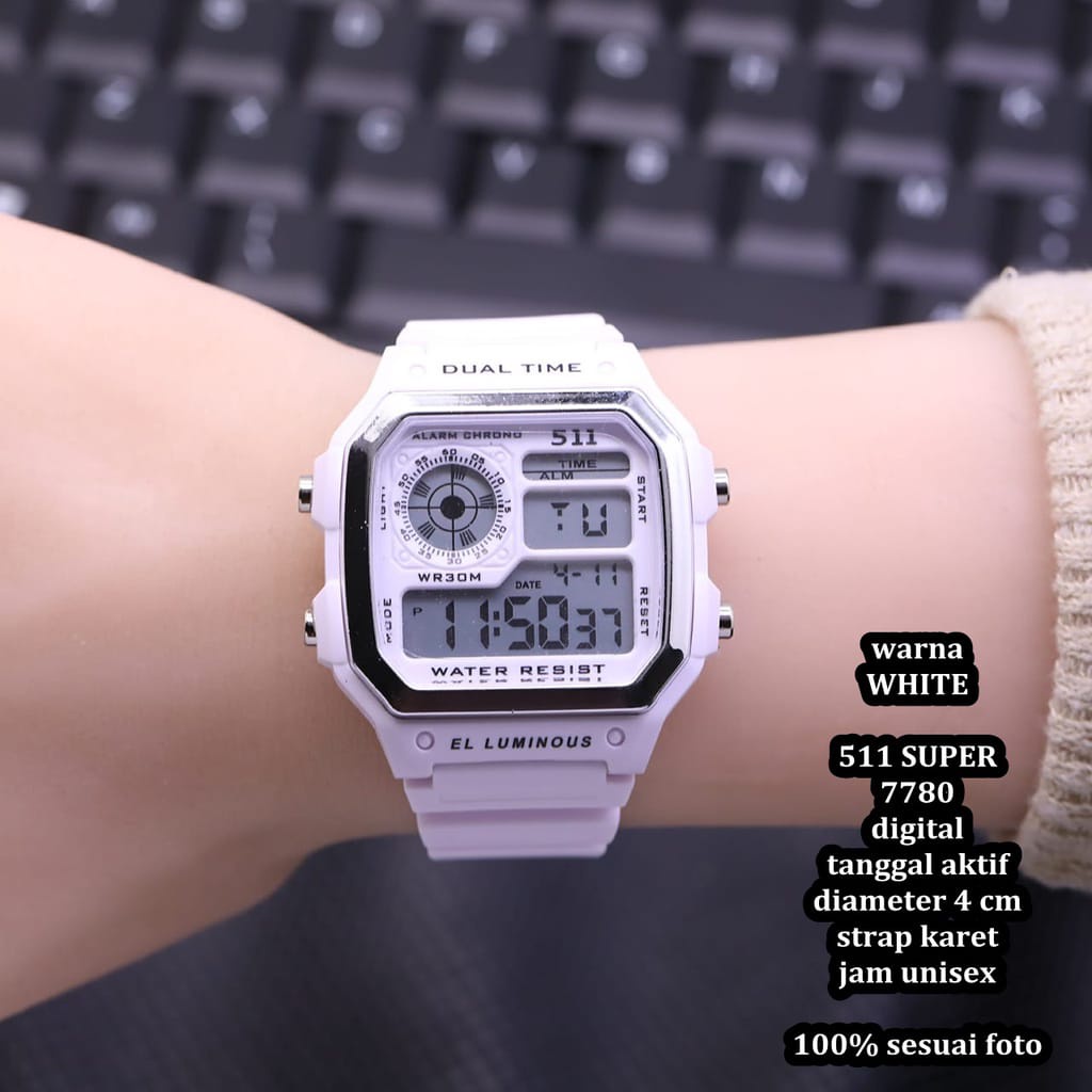 JAM TANGAN WANITA 511 DIGITAL STRAP RUBBER/ JAM TANGAN 511 LADIES WATER RESIST/ JAM TANGAN WANITA KOLEKSI TERBARU