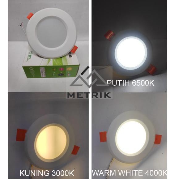 《packingaman》 LAMPU DOWNLIGHT LED 3 WARNA 12 WATT/ PANEL LED/ LAMPU PLAFON/ PANEL PLAFON