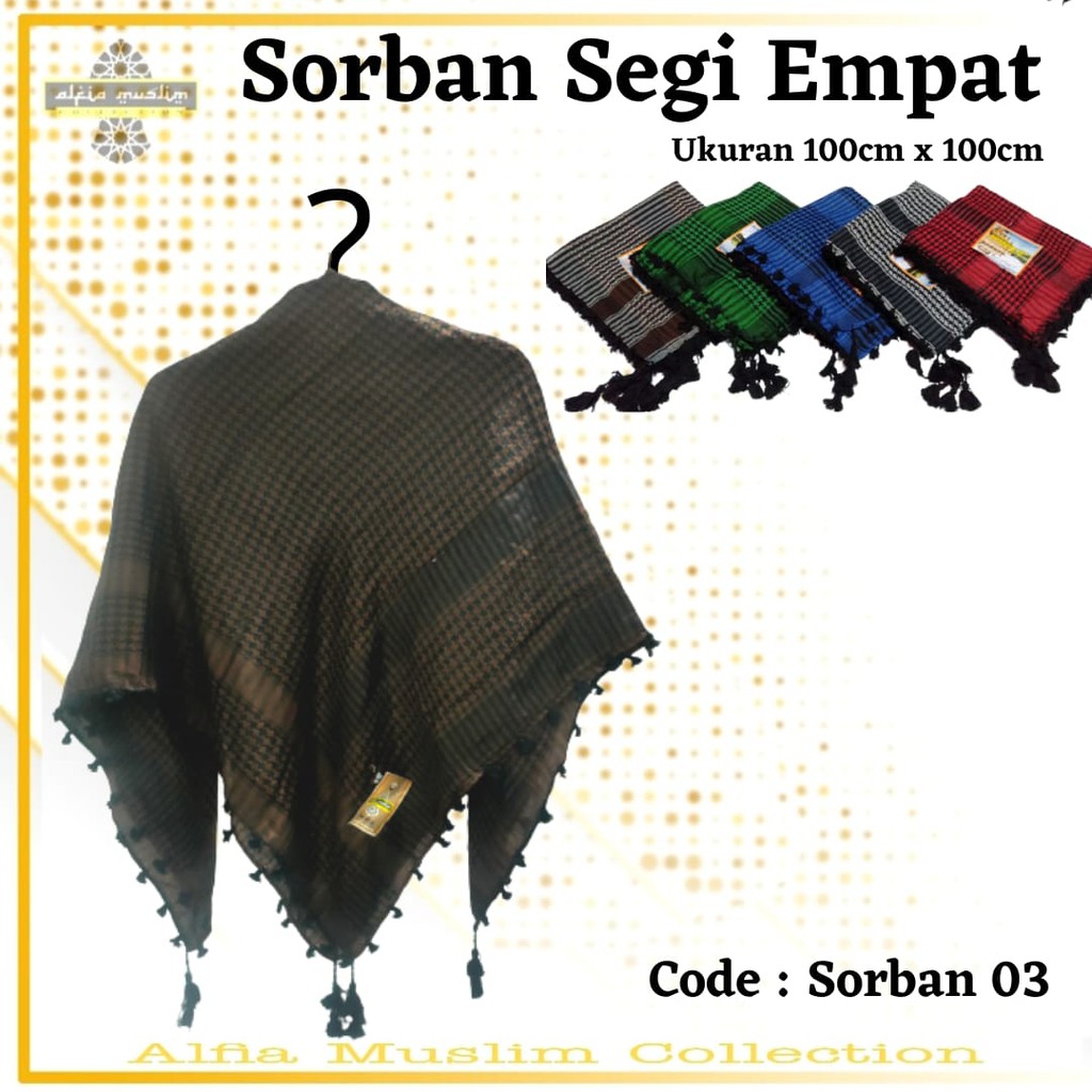 Sorban Segi Empat Code 03 Sorban Motif Rombe Sorban Haji Termurah