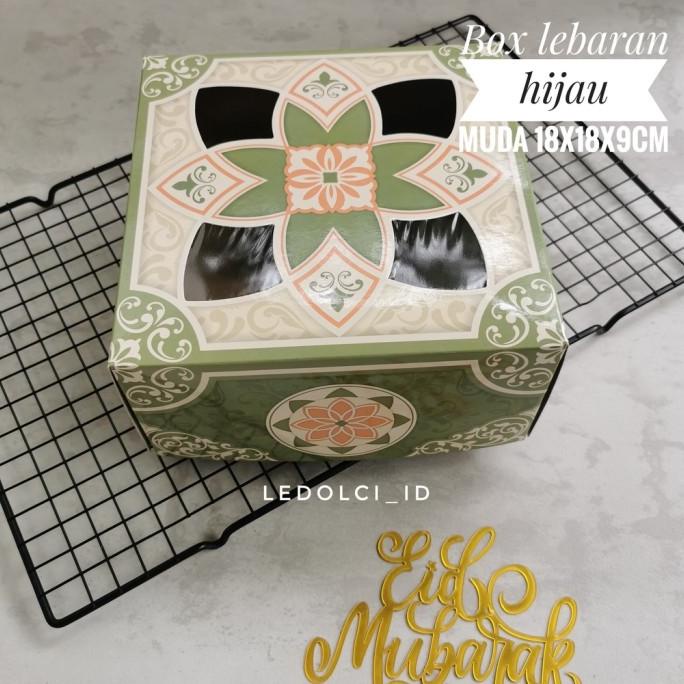 

BOX DUS KUE TOPLES HAMPERS LEBARAN IDUL FITRI HIJAU MUDA 18x18x9-12cm ledolci92 Kualitas Baik