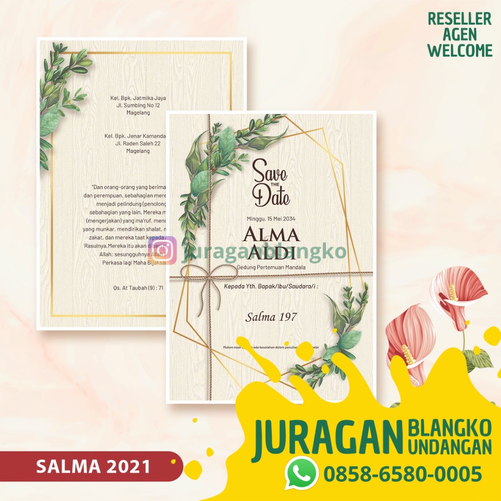 BLANGKO UNDANGAN PERNIKAHAN SALMA 197 JURAGAN BLANGKO