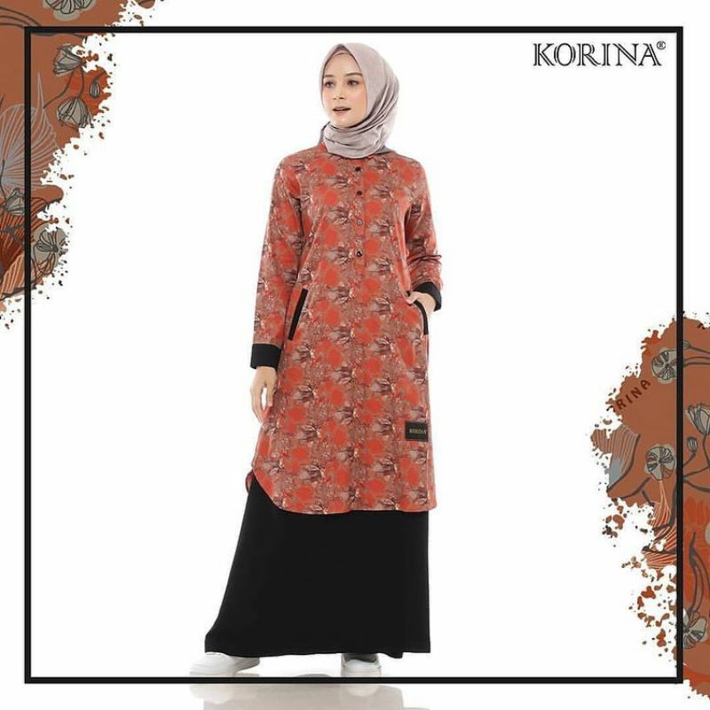 GAMIS FLORAL by KORINA DRESS SYARI CANTIK IBUINDUNG