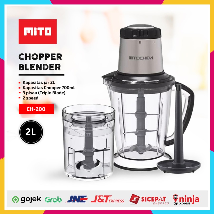 MiTO Food Chopper Blender CH-200 Mitochiba CH 200 Bumbu dan Daging - CH 200