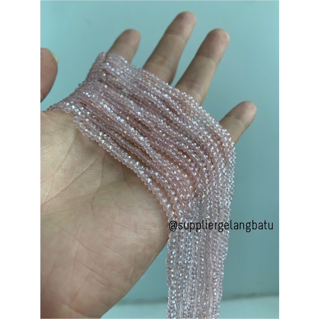 Crystal Ceko Doff 2mm PINK QUARTZ kristal kuarsa segi bahan craft acc