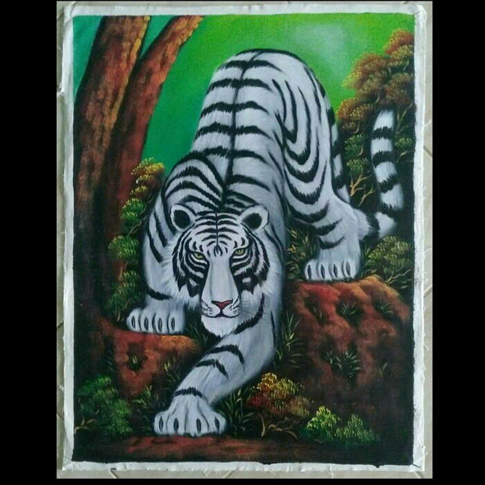 Lukisan Macan Putih Last Stok Shopee Indonesia