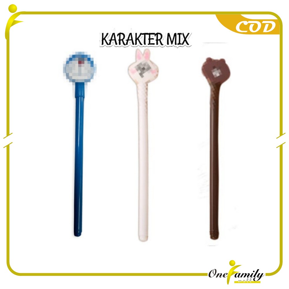 ONE-A7 Pena Hamburger Cartoon/Pulpen Burger Unik/Pen Burger Kartun Line Stationary-A24 KARAKTER MIX