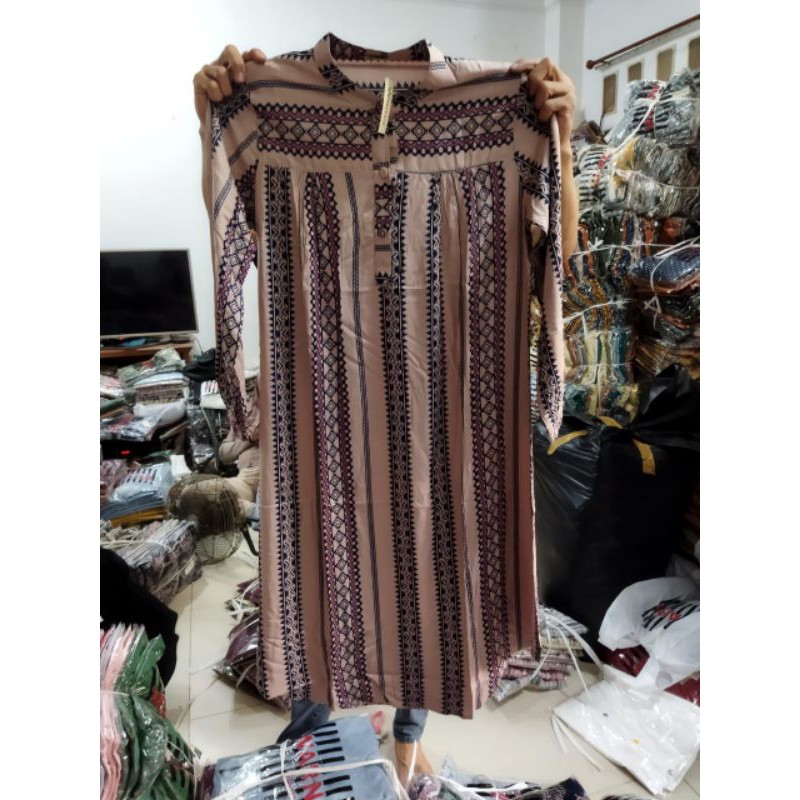 long tunik motif Original by WARNA ADIBA bahan rayon import