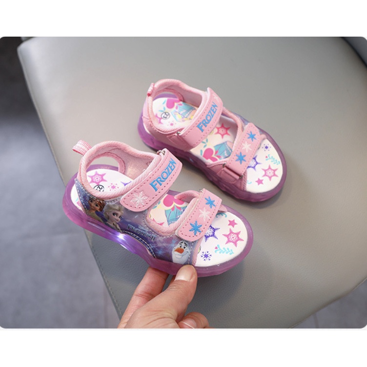 babyfit sepatu sandal lampu LED sendal anak perempuan karet import S15RP