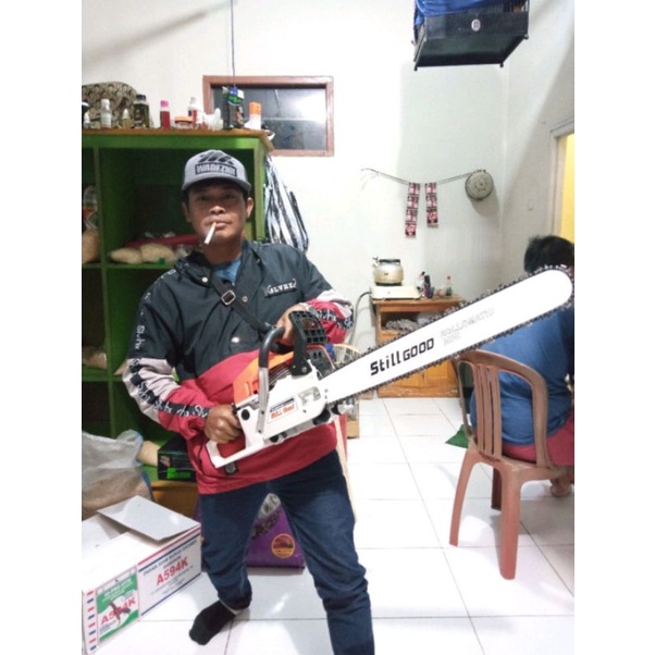 Still good Mesin gergaji kayu Chain saw 22in bar laser senso mantap