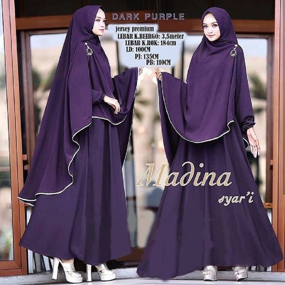 FREE CADAR MADINA SYARI [M,L,XL,XXL,3XL,4XL] / Gamis Syari Set Khimar Terbaru 2022 / Gamis Syari Set