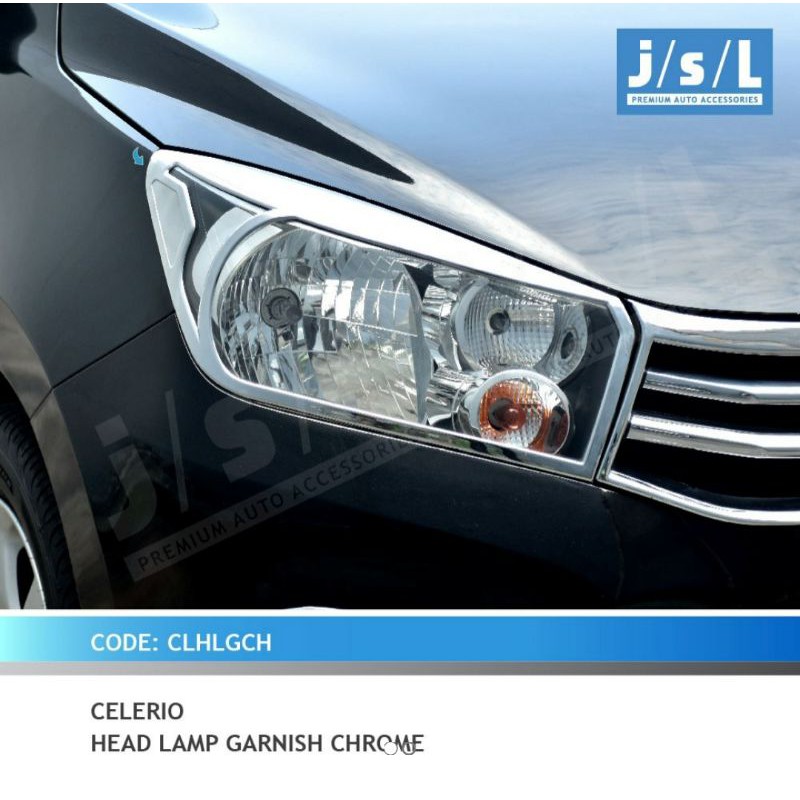 garnish lampu depan Suzuki Celerio  / head lamp garnish Chrome Hitam