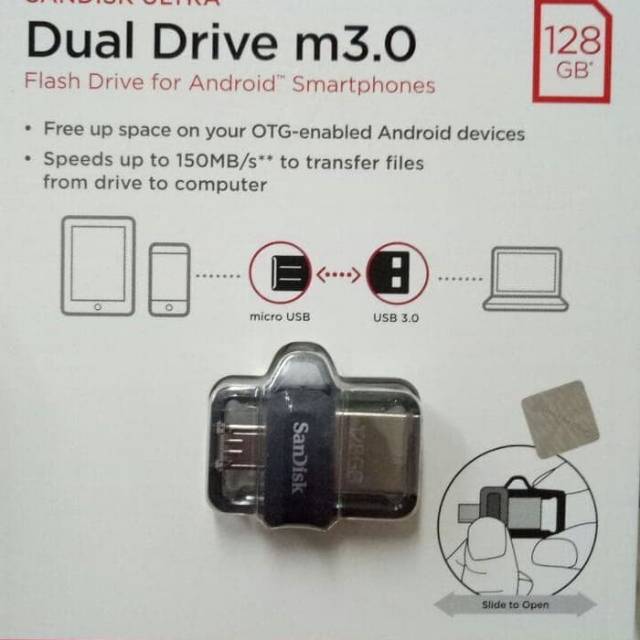 OTG DUAL USB DRIVE 3.0 SANDISK ULTRA 128GB/ FLASHDISK HIGH SPEED 150MB/S