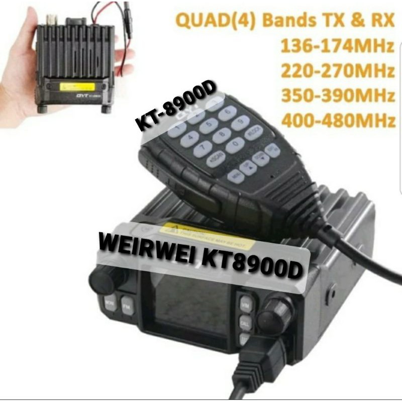 KT-8900D Rig mini 4 Band Quad VHF UHF Mobile Radio KT8900 KT8900D WEIRWEI