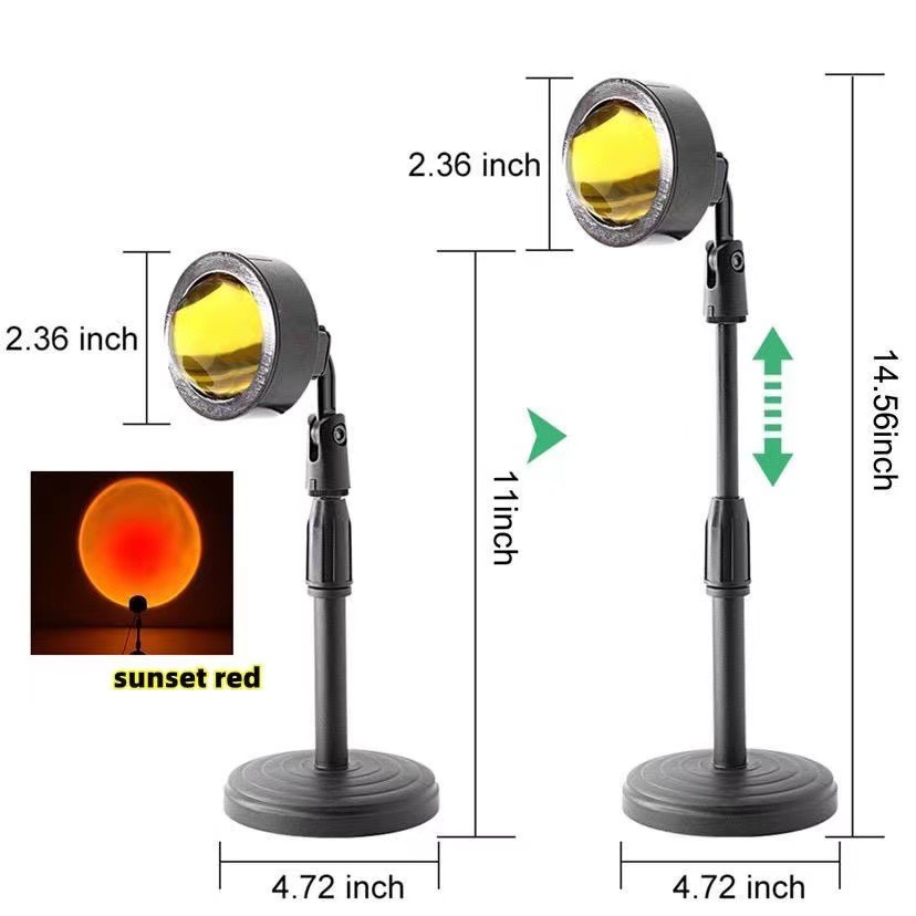 sunset lamp Lampu Tidur Proyektor Led Motif Matahari Terbenam Warna Pelangi Kamar Tidur