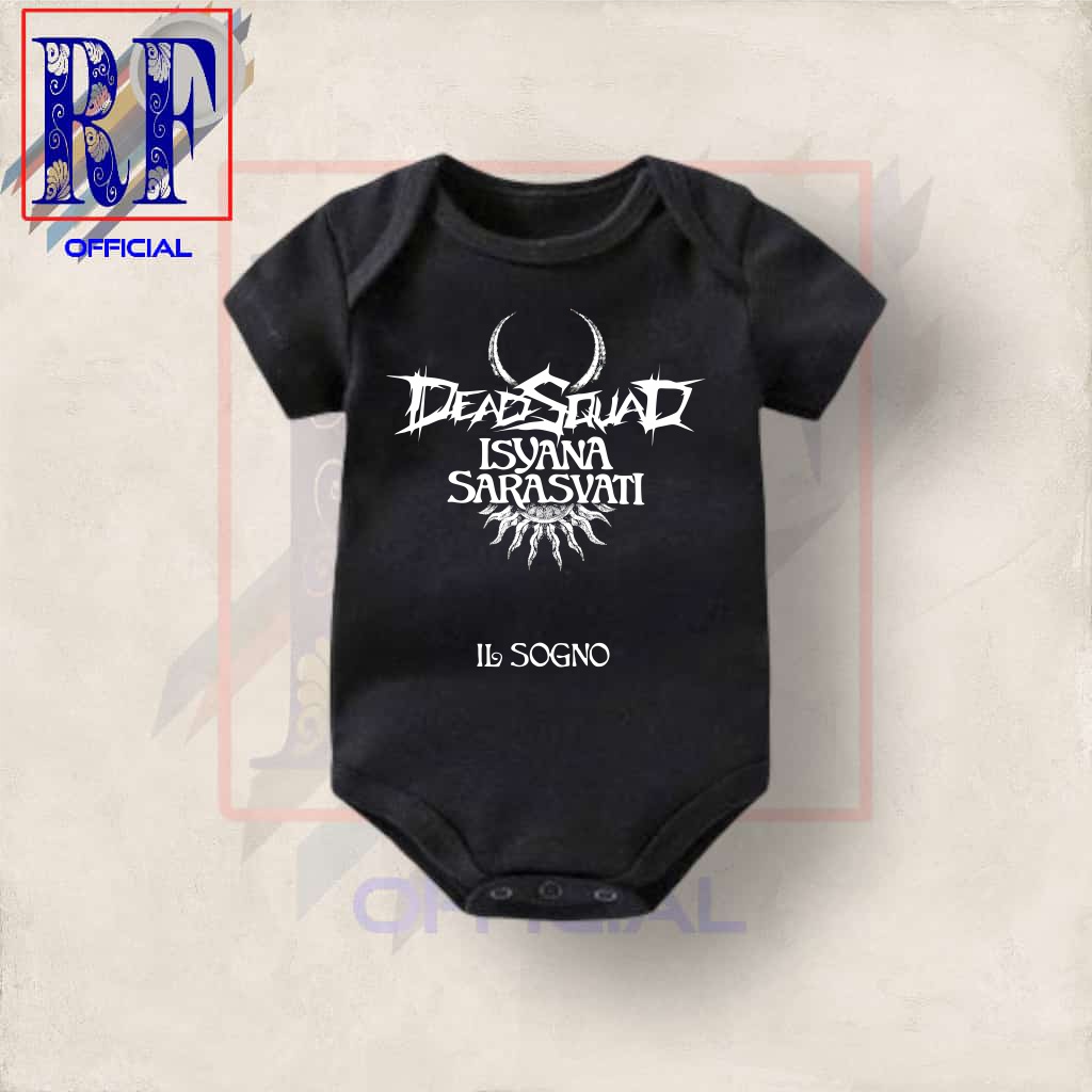 kaos baju bayi DEADSQUAD X ISYANA SARASVATI tshirt band Metal tee jumper baby kids pendek baju kodok