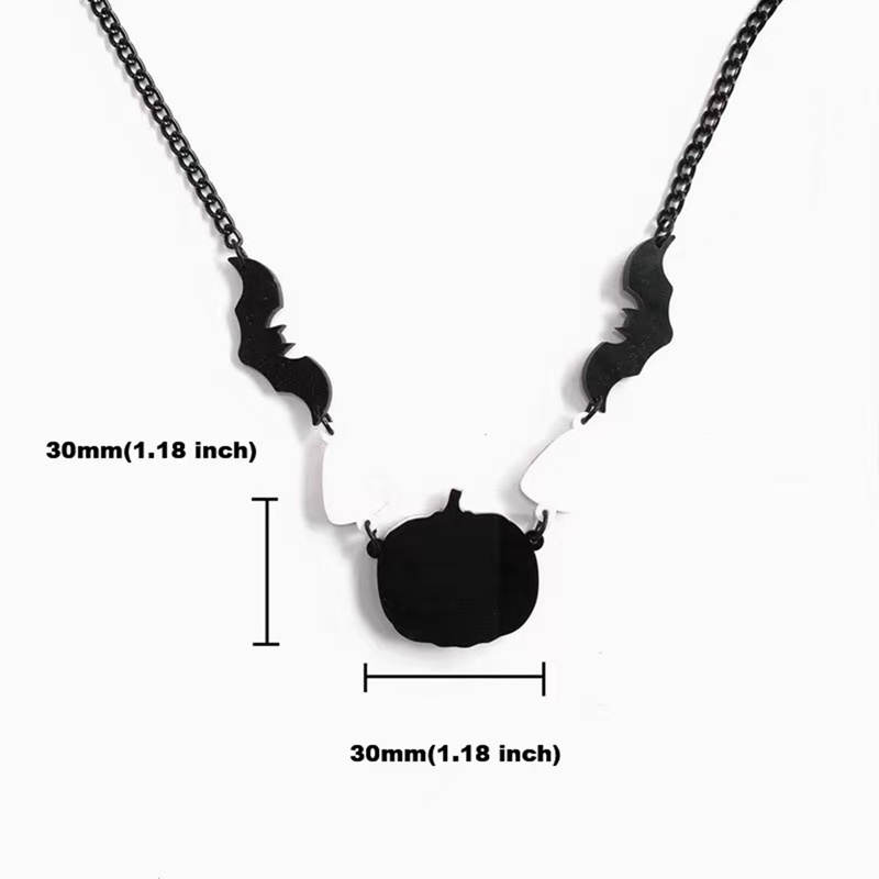 Kalung Dengan Liontin Kelelawar Warna Hitam Gaya Gothic Punk Untuk Wanita