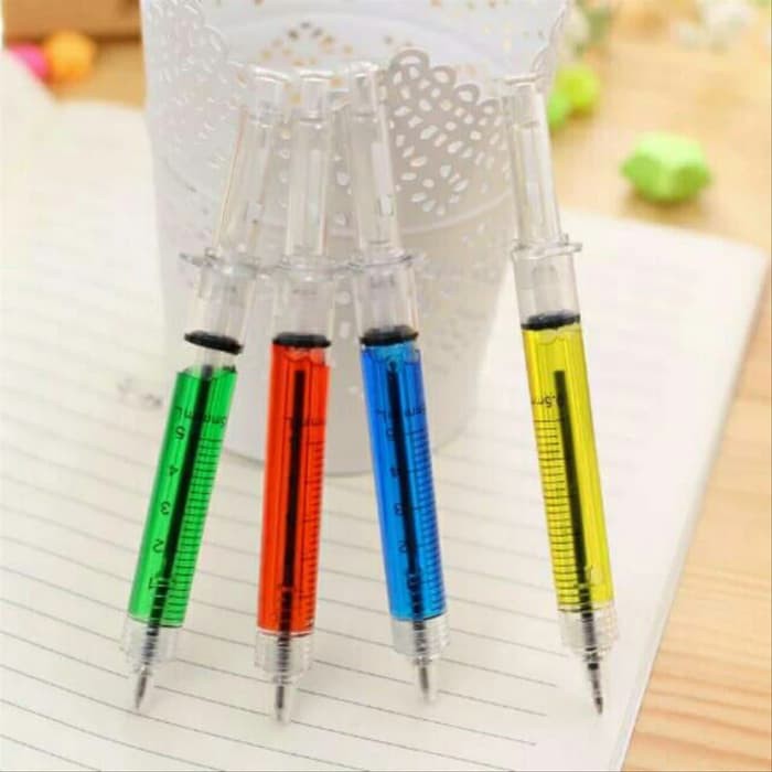 

NEW STOCK BISA COD PULPEN JARUM SUNTIK WARNA WARNI /SOUVENIR PENA JARUM SUNTIK