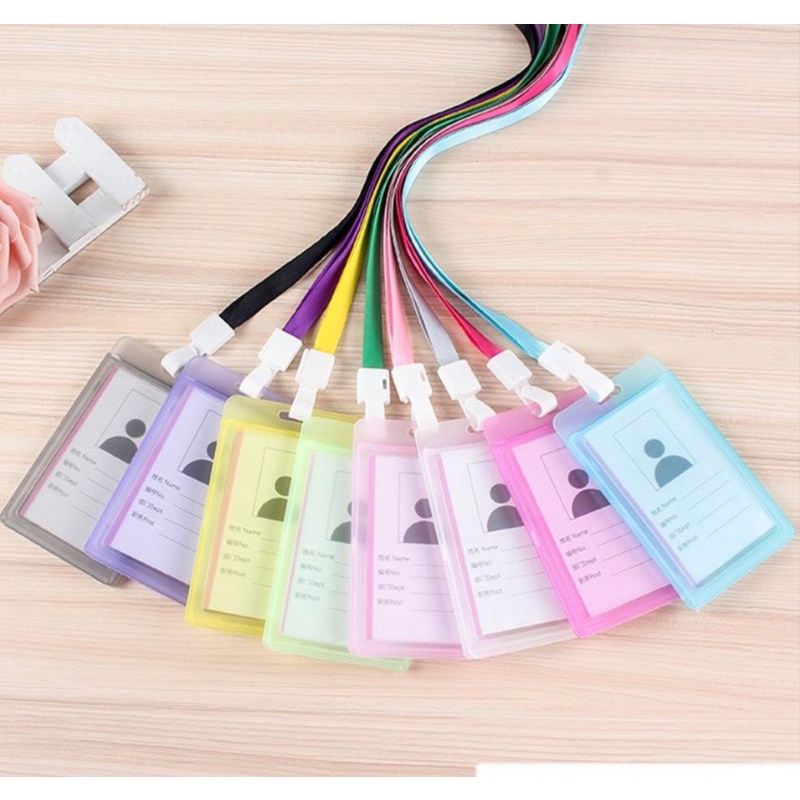 

Lanyard Name Tag Id Card Holder Kartu Transparan Gantungan Nama Plastik Vertical Horizontal Murah Promo