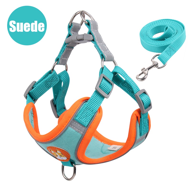 Rompi Harness Reflektif Dengan Tali Tuntun Adjustable Untuk Anjing / Kucing