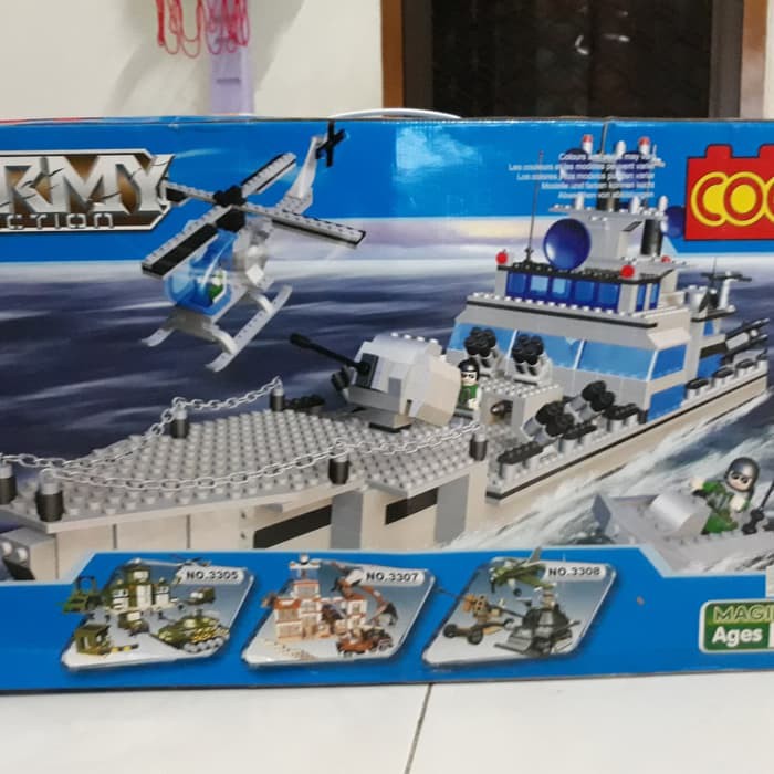 Blok brick lego cogo kapal army ship