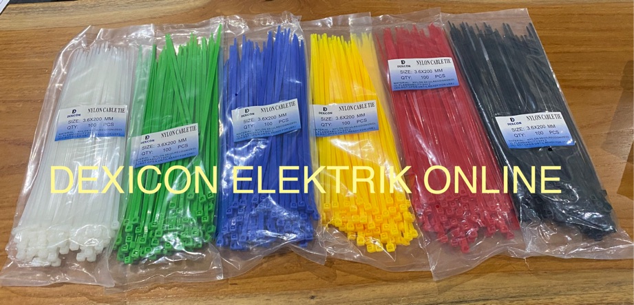 Kabel ties 20 cm/lebar 3.6 mm/cable tie/pengikat plastik/tali serut/kabel plastik/ties 20 cm warna