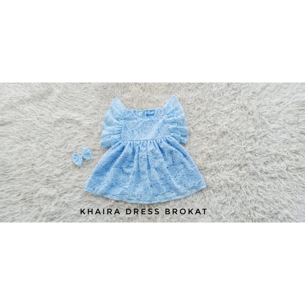 Khaira Dress Brukat Dress Anak dress Brukat Rampel Anak Perempuan