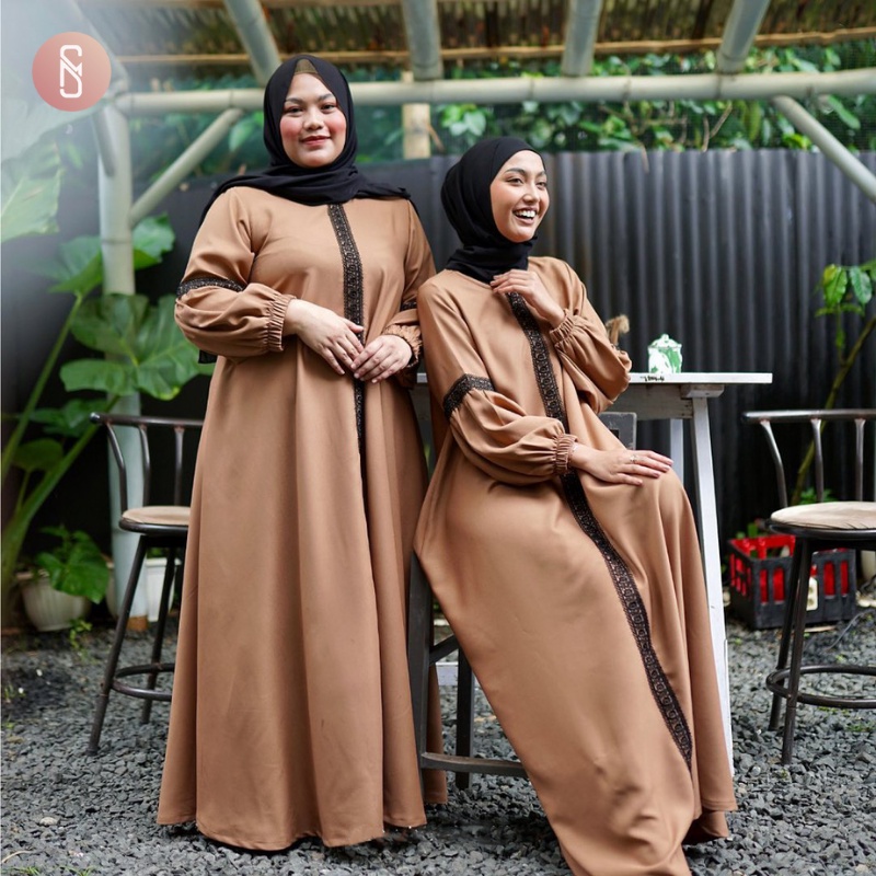 Myshawl Taalea Premium Maroon Hitam Gamis Syar'i Jumbo Ld 140 130-4