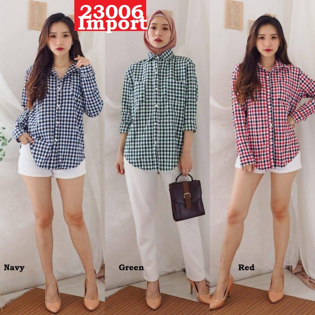 DDC23006 K315 - Square Shirt (Import) bahan flanel import