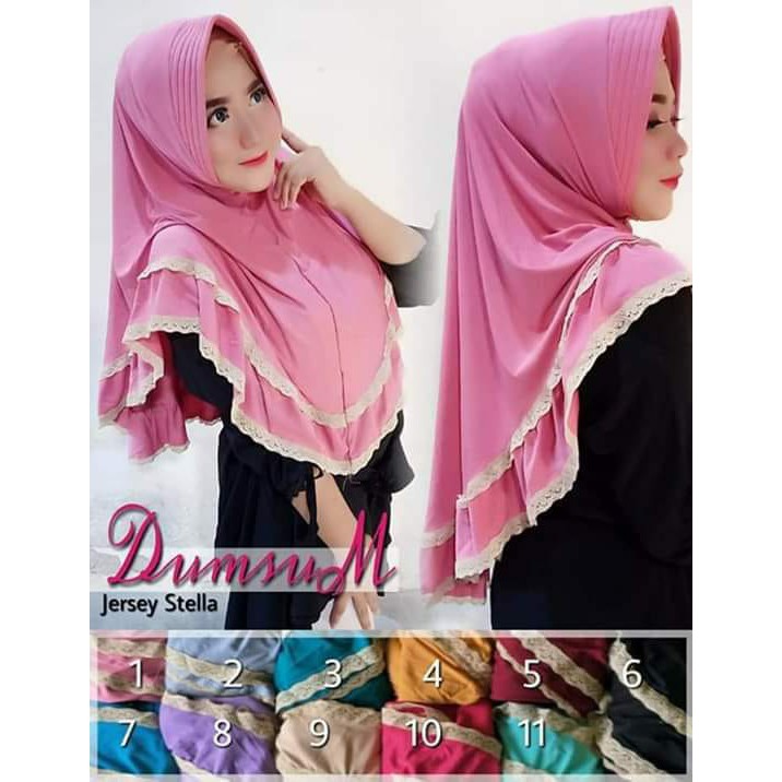 Intancolection_Hijab / Hijab Instan Ped Jersey Renda