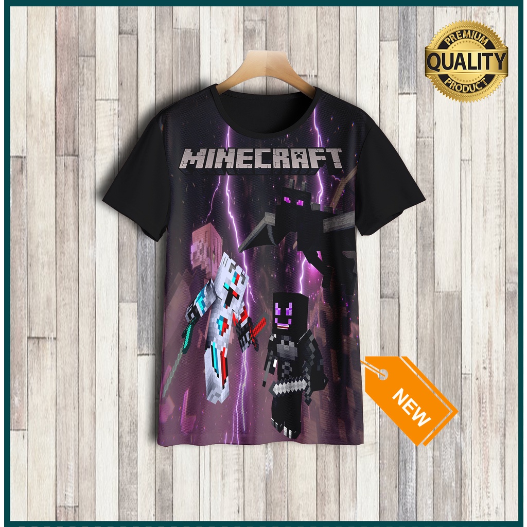 Kaos Anak Minecraft Frost DIamond Vs Naga Ender Dragon