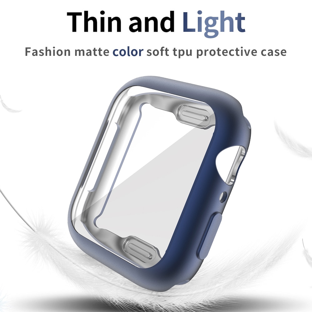 Cover Case Pelindung Layar Tpu 40mm 44mm Fleksibel Untuk Apple Watch SE 6 5 4 Bumper