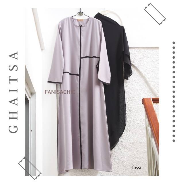 Gamis IBU MENYUSUI busui GHAITSA FANISACHIC Warna ABU - DRESS ONLY TORY BURCH - POLOS HANDFEEL BERSERAT GARIS