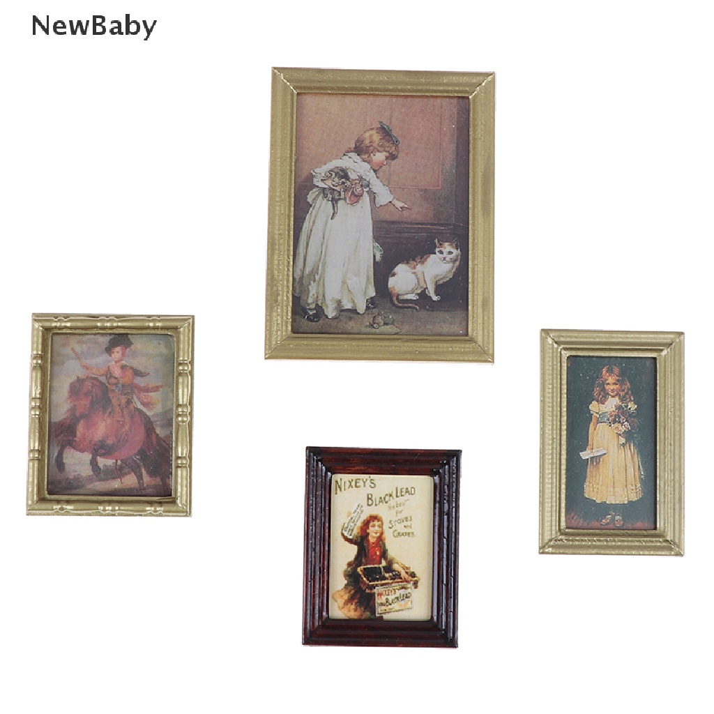 Newbaby Miniatur Lukisan Cat Minyak Dekorasi Rumah Boneka 1: 12