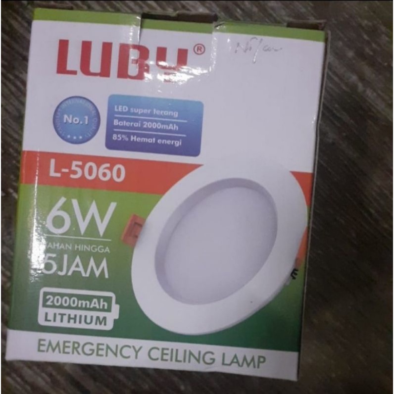 LAMPU EMERGENCY PLAFON/LAMPU PLAFON LUBY/EMERGENCY CEILING LAMP - 6 Watt (L-5060)-10 Watt (L-5100)