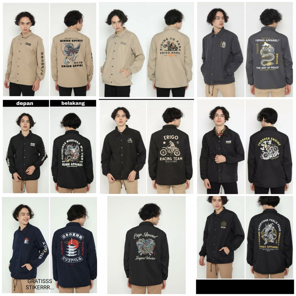 Jaket Coach Erigo Style Japan | Jaket Pria Erigo | CJ Erigo | Jaket Erigo Apparel