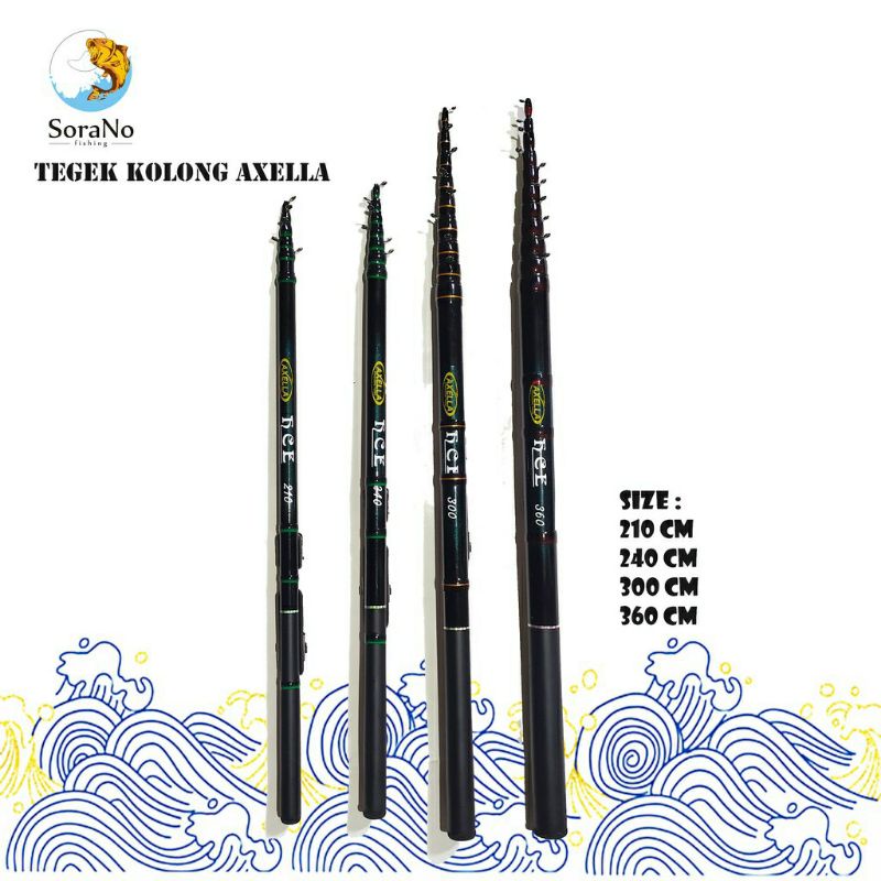 Joran Tegek Kolong Axella HCE Power Carbon Rod Walesan 180  210  240  270  300  360 450
