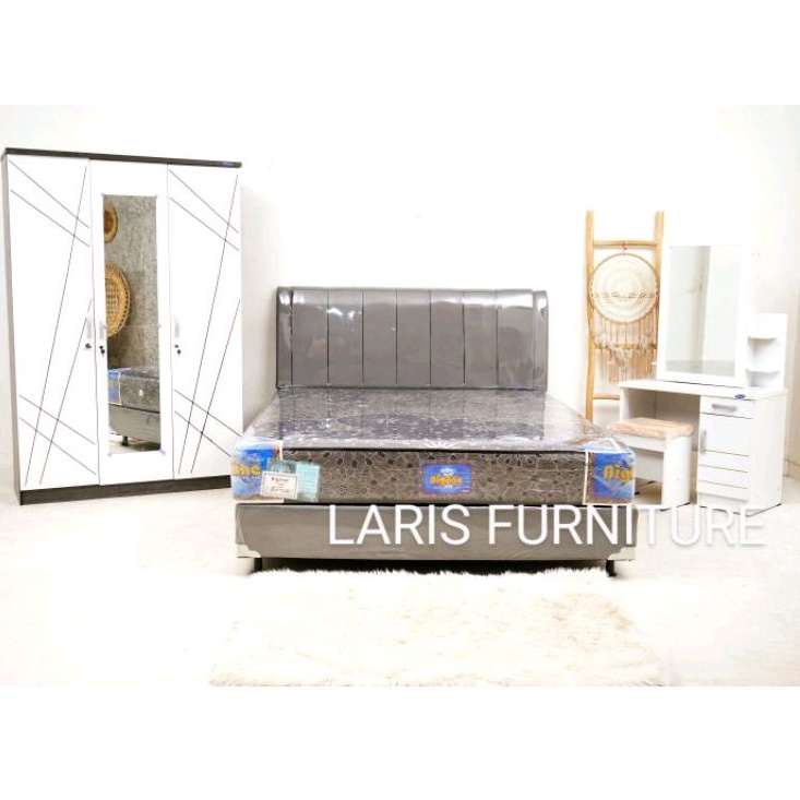Kamar set Kasur Springbed Bigline by bigland, Lemari 3 pintu dan Meja Rias