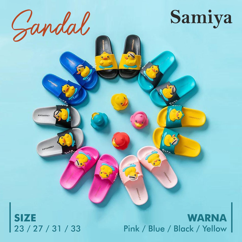 sandal selop anak motif bebek ORIGINAL / kids duck slippers / sendal anak lucu laki laki perempuan