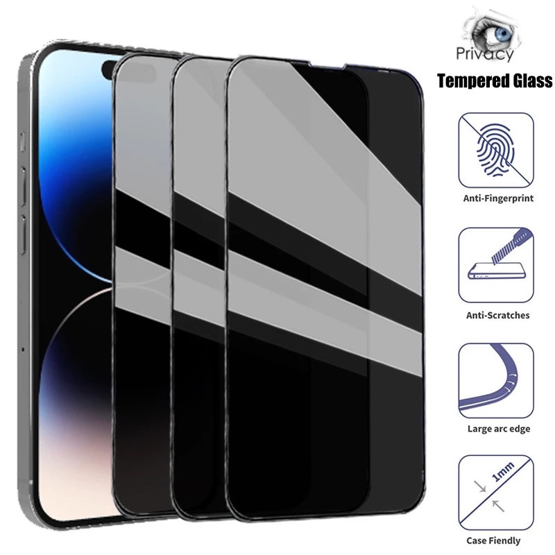 1pc Pelindung Layar Tempered Glass Matte Anti Gores / Air Untuk iPhone 14 / 14plus / 14pro / 14pro Max