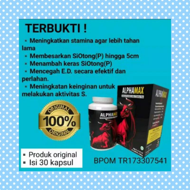 ALPHAMAX Kapsul Asli Original Obat Herbal Stamina Pria kuat Premium BPOM